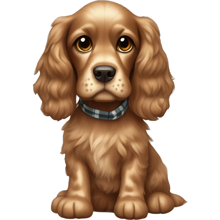 cocker spaniel in plaid emoji