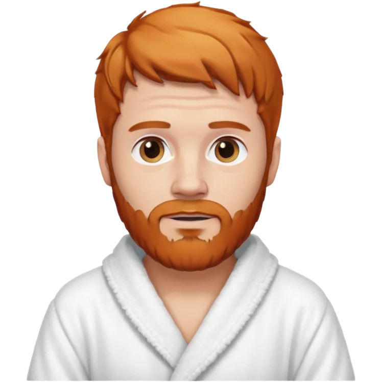 ginger hair bearded man with bath robe on his sholder emoji
