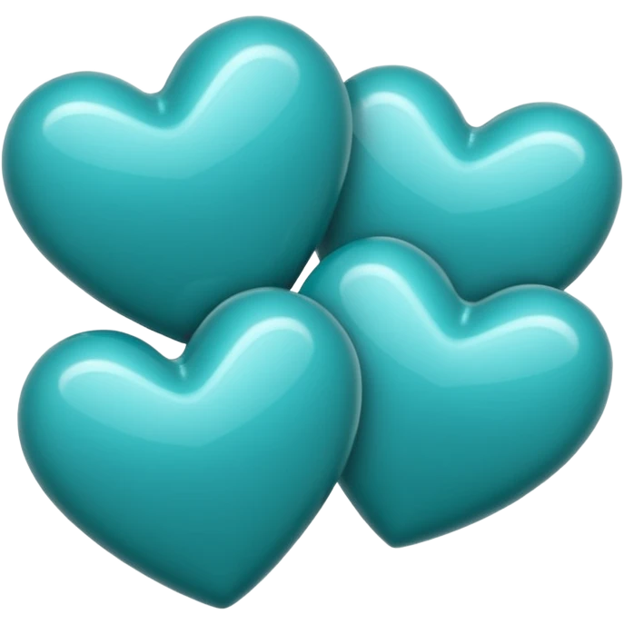 3 teal lined hearts emoji