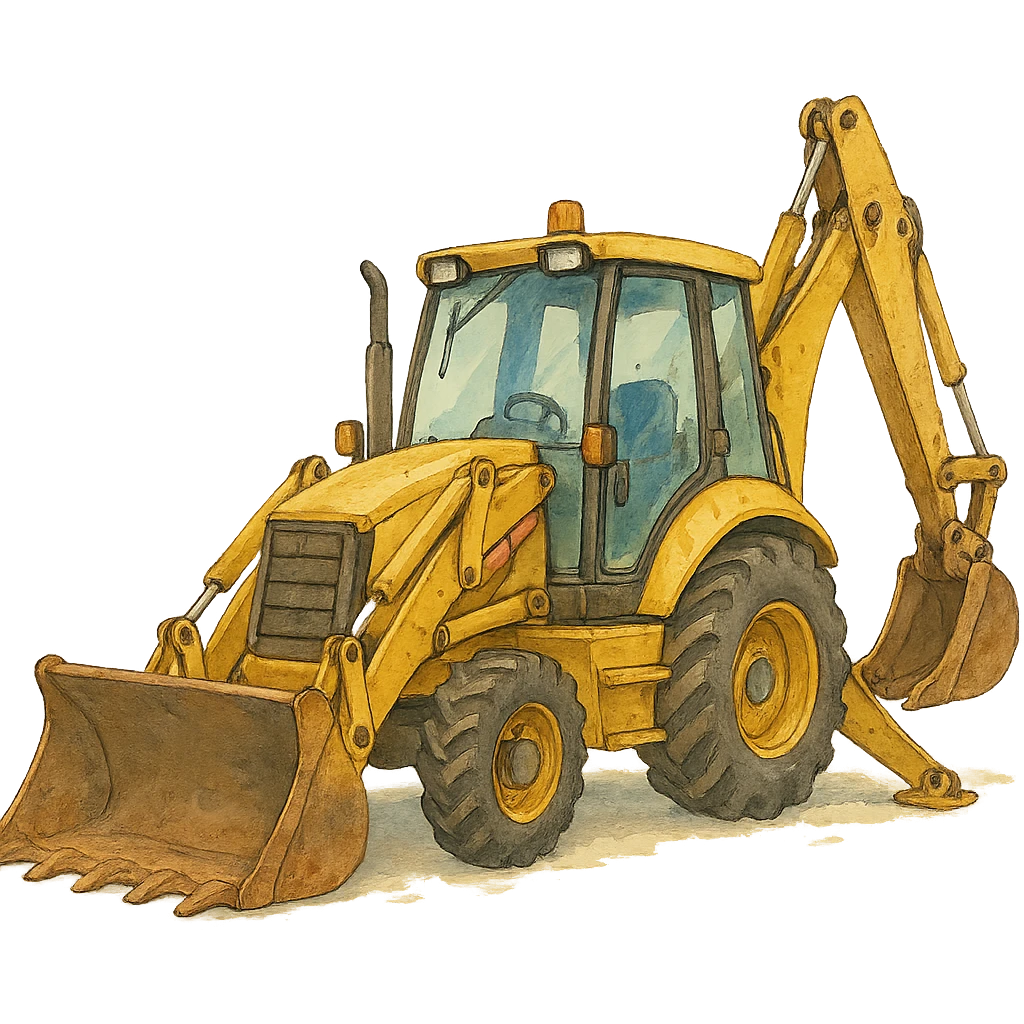 ghibli style backhoe loader emoji