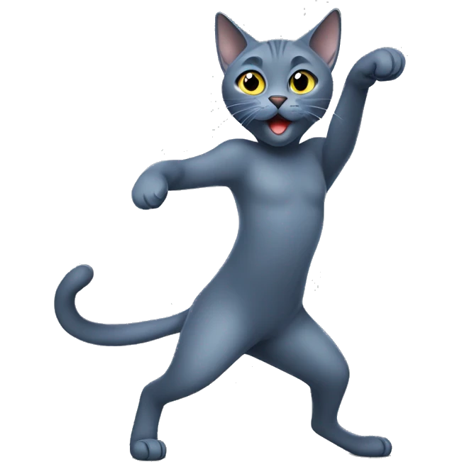 Russian blue cat twerking emoji