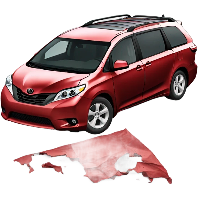 red toyota sienna wrecked emoji
