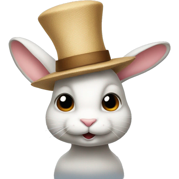 profile rabbit stands on two legs with a hat two ears emoji
