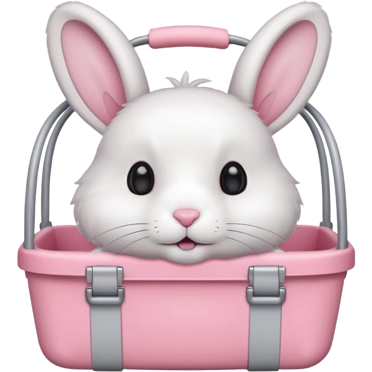 animal carrier with a rabbit inside emoji