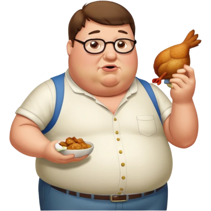 can you do  Peter Griffin stand and eat chicken thighs emoji