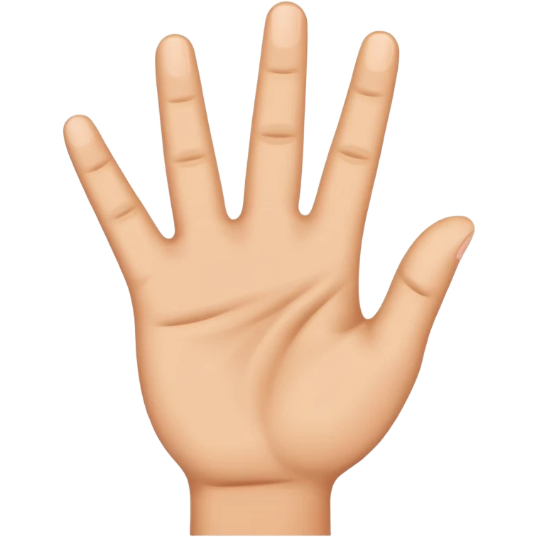 raise the thumb, index and middle fingers on the right hand, palm facing the screen emoji
