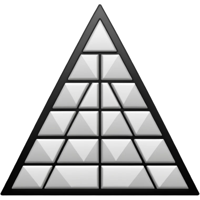 2D triangle with squares stacking up inside to demonstrate a social hierarchy (all black and white) emoji