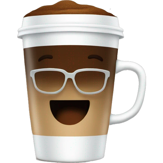 “Strong coffee in a glasse cup.” emoji