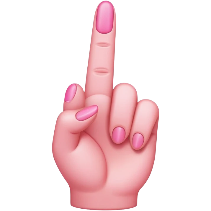 Pink middle finger emoji
