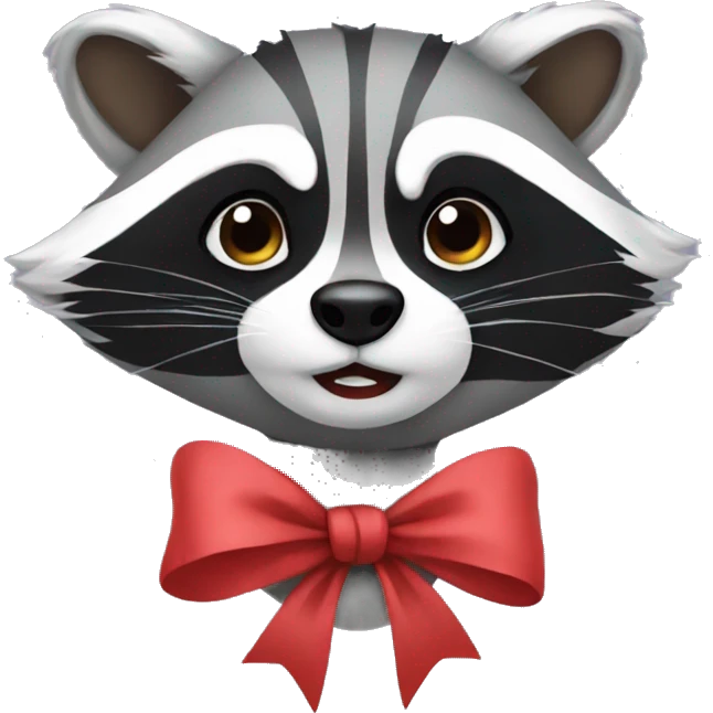 RACOON wearing bow emoji