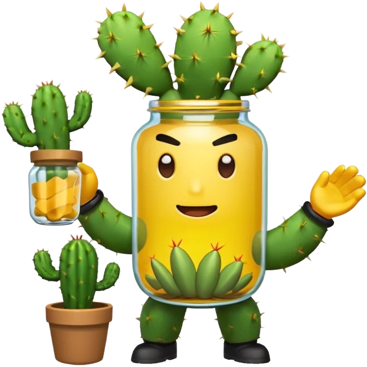 Brawl Stars Spike throws a jar emoji