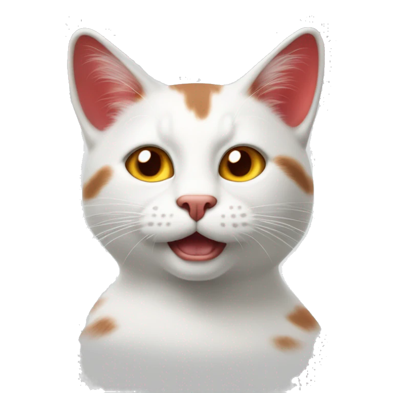 gatto bianco e rosso emoji