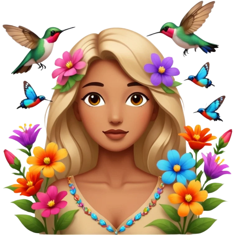 La la mañana se alegra entre flores y praderas ve avanzar mariposa bella y majestuosa entre colibrís emoji