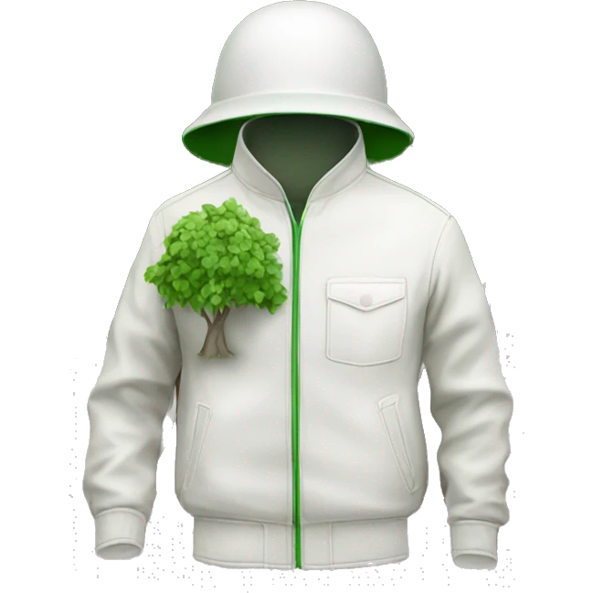gardener pith helmet jacket white green trees  emoji