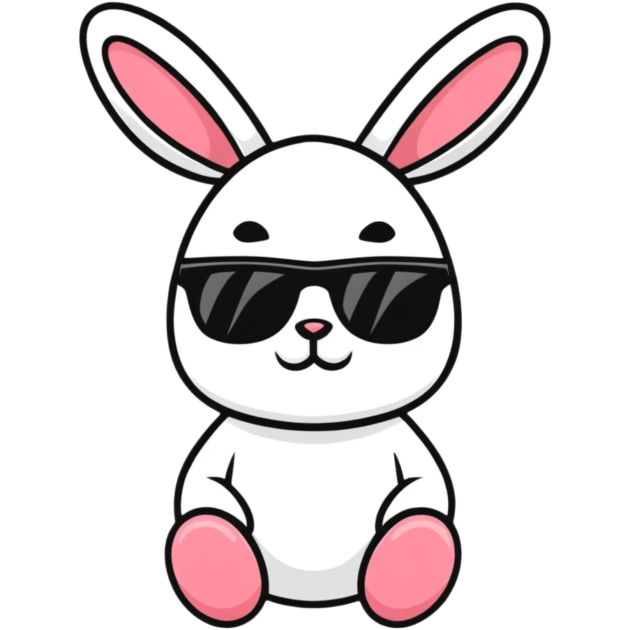 Cool easter bunny with sunglasses emoji