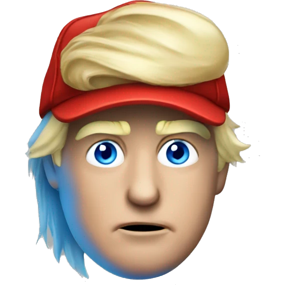 Donald Trump blue eyes red hat emoji