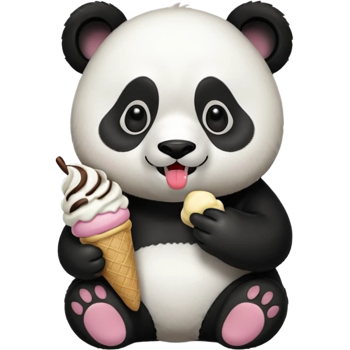 Panda eating ice cream emoji