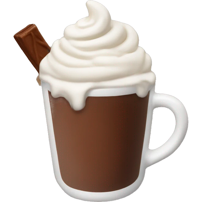 Hot cocoa with whipped cream emoji