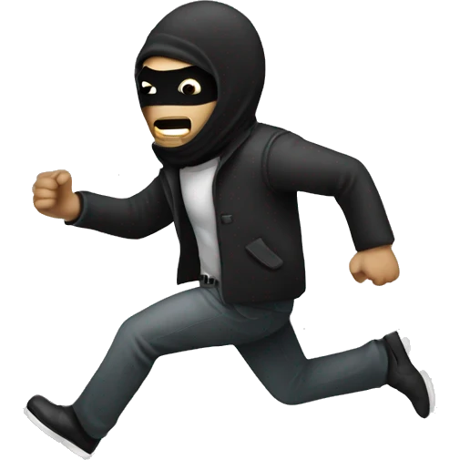 Bank robber running away emoji