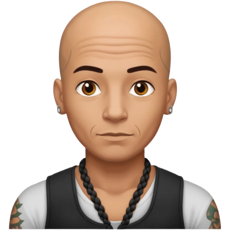 tatooed braded bald man  emoji