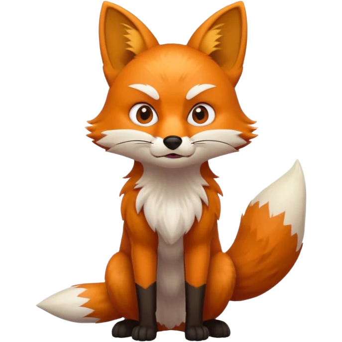 Full body Fox angry looking up  emoji
