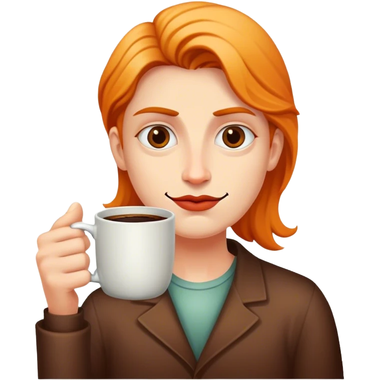 eccentric face with a mug of coffee on each side emoji