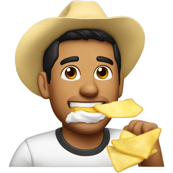 ash Trevino eating chips with dip emoji