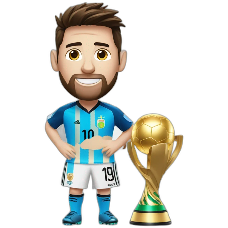 Messi avec la coupe du monde emoji