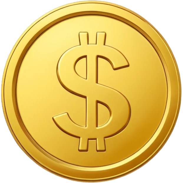 Gold coin with dollar sign emoji emoji