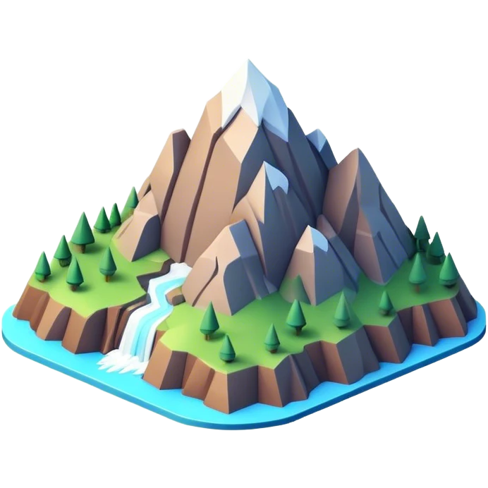 3d-isometric-mountain emoji