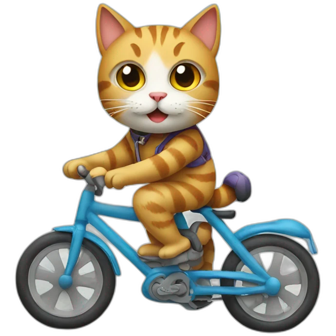 Cat riding a bike emoji
