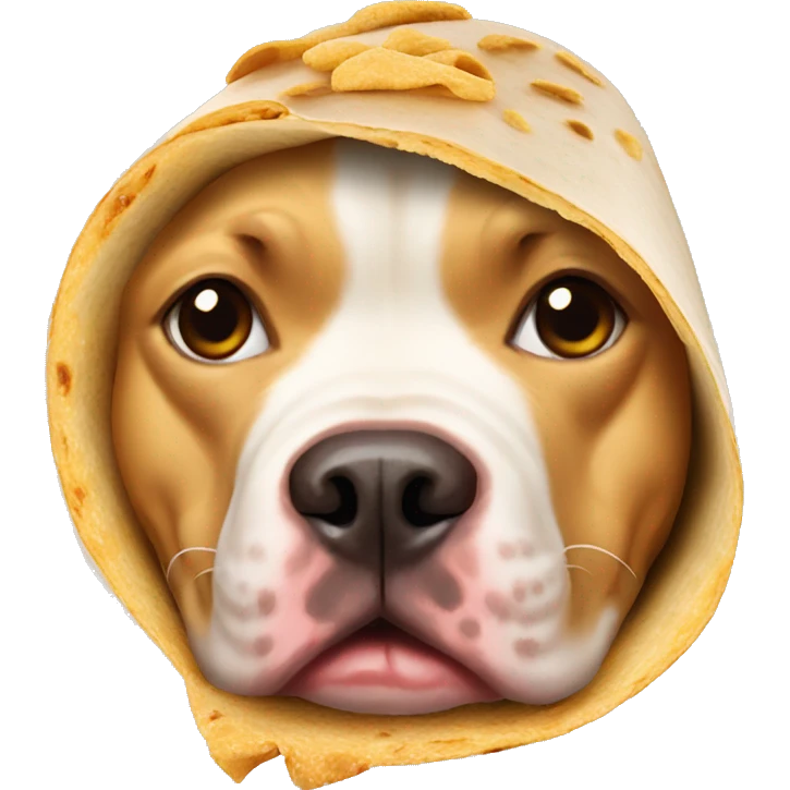 Gold pitbull inside a burrito emoji