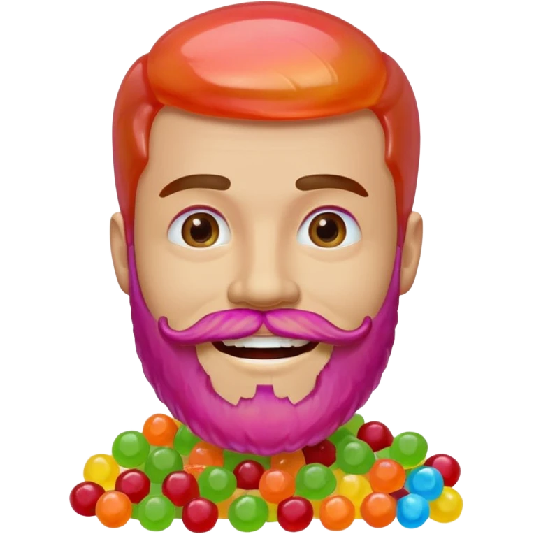 guy with beard made out of candy emoji