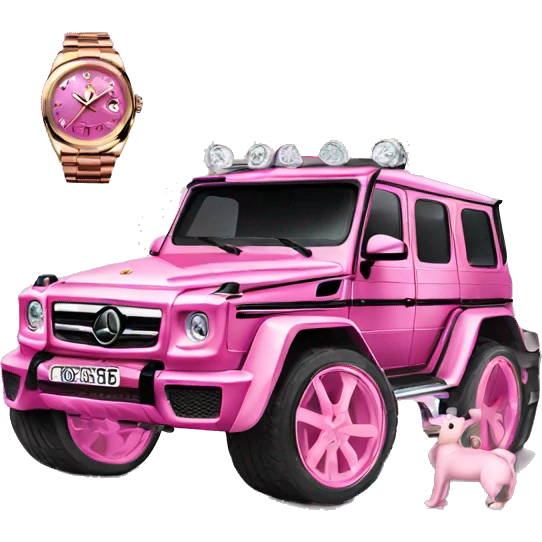 Pink Rolex and g wagon emoji