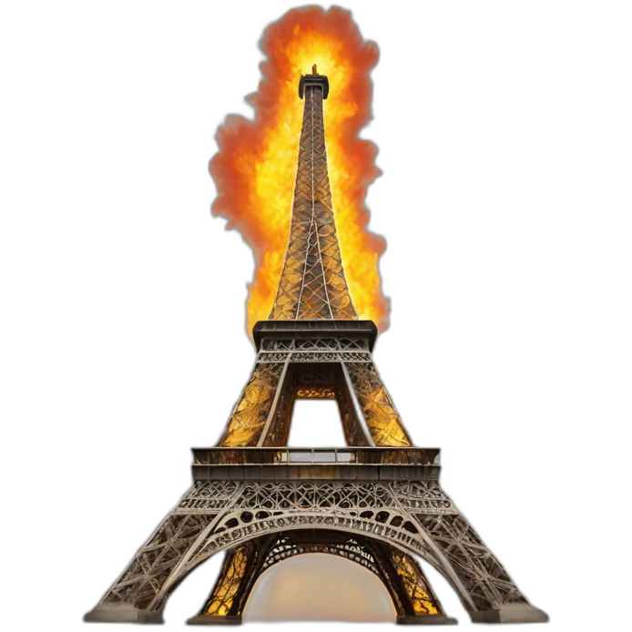tour eiffel en feu emoji