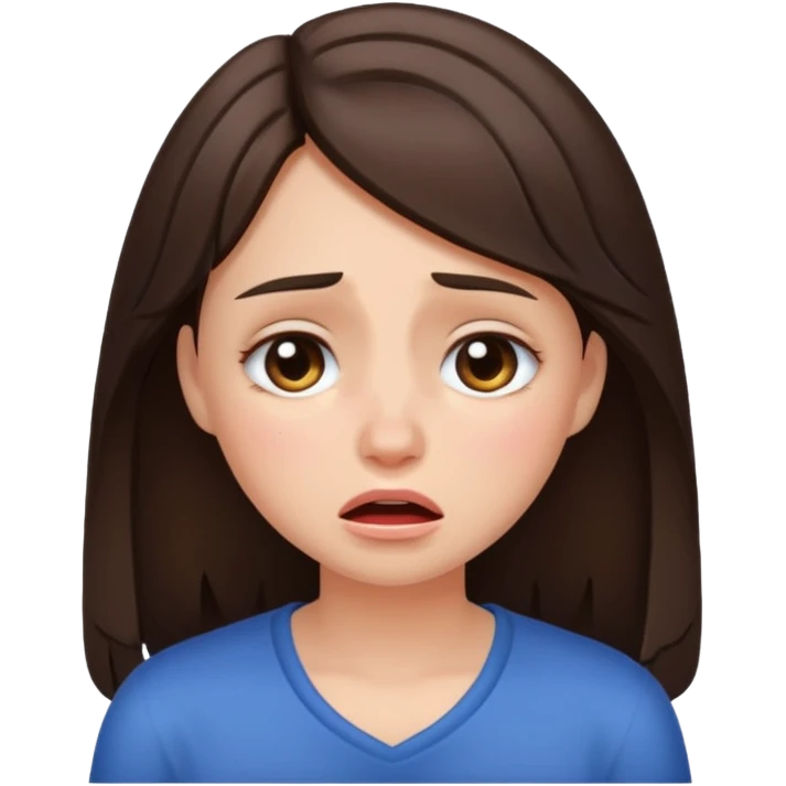 Brunette girl pretty crying  emoji