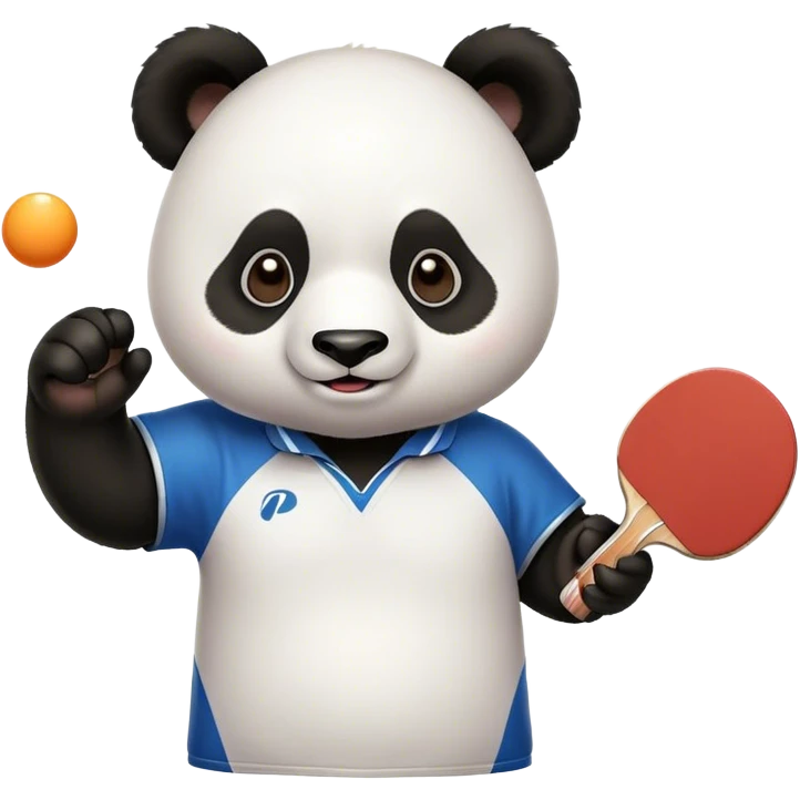 a cute panda play table tennis emoji