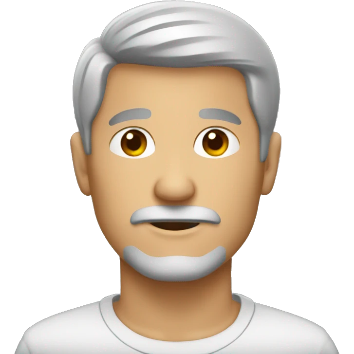 A gray haired man with a goatee, bowl cut emoji