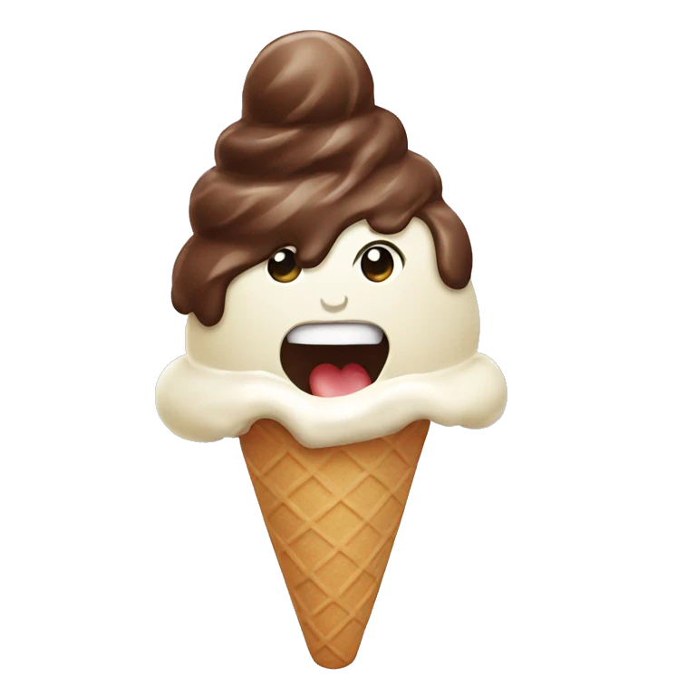 Ice cream eating ice cream emoji