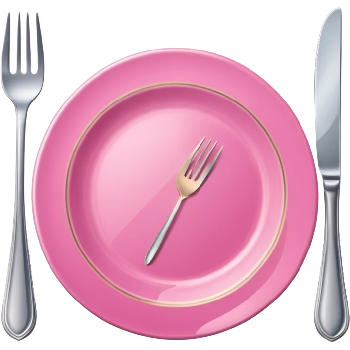A luxurious plate with pink accents and elegant details, fork and knife emoji