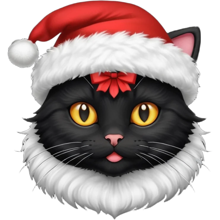black cat with christmas hat emoji
