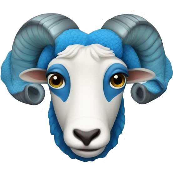 A ram kissing a blue fish emoji
