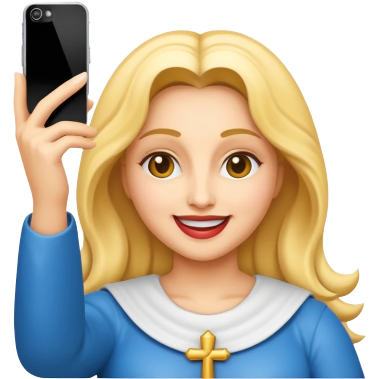 emoji della madonna vestita di BIANCO  con SCATTA UN SELFIE
 emoji