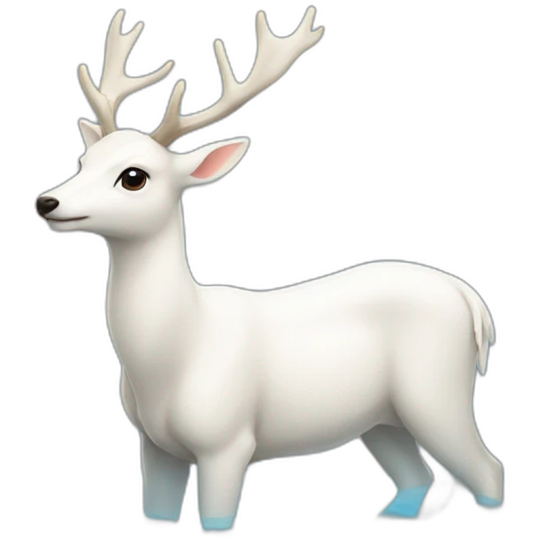 The white deer swimming in the morning emoji