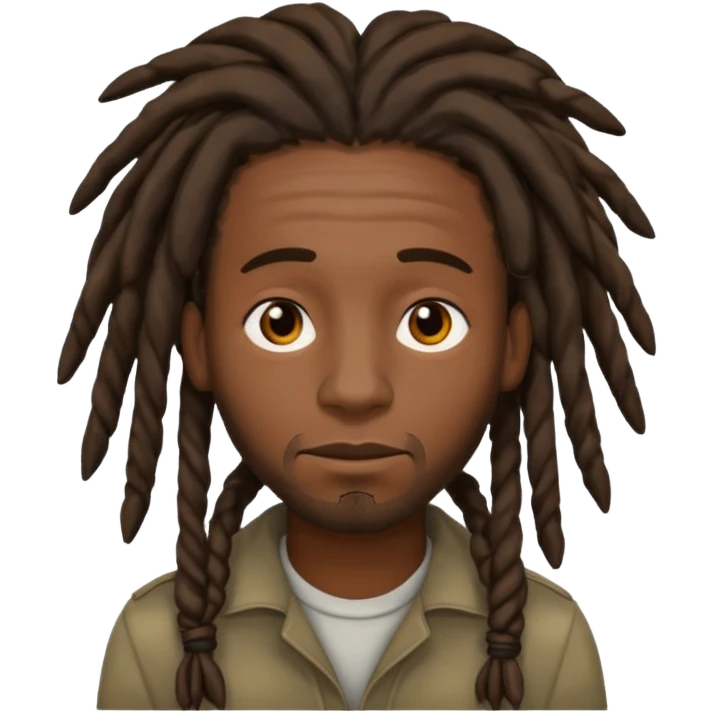 A nonchalant black man with dreads for hair emoji