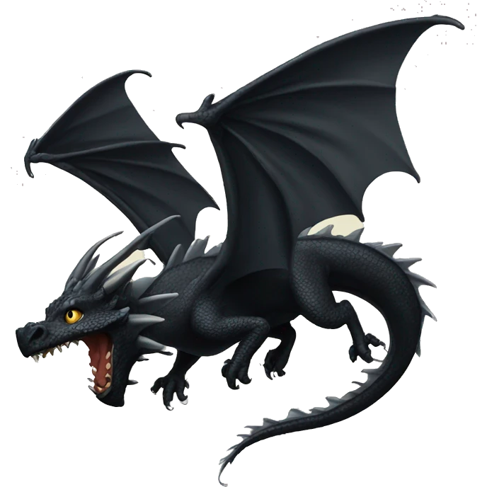 black dragon flying emoji