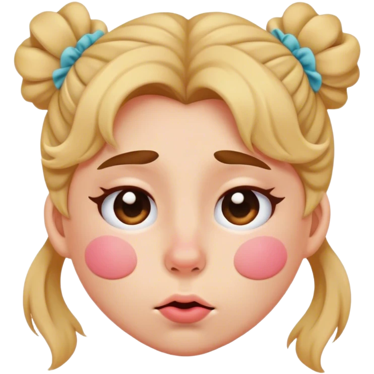 Scrunchy nose with blushing emoji