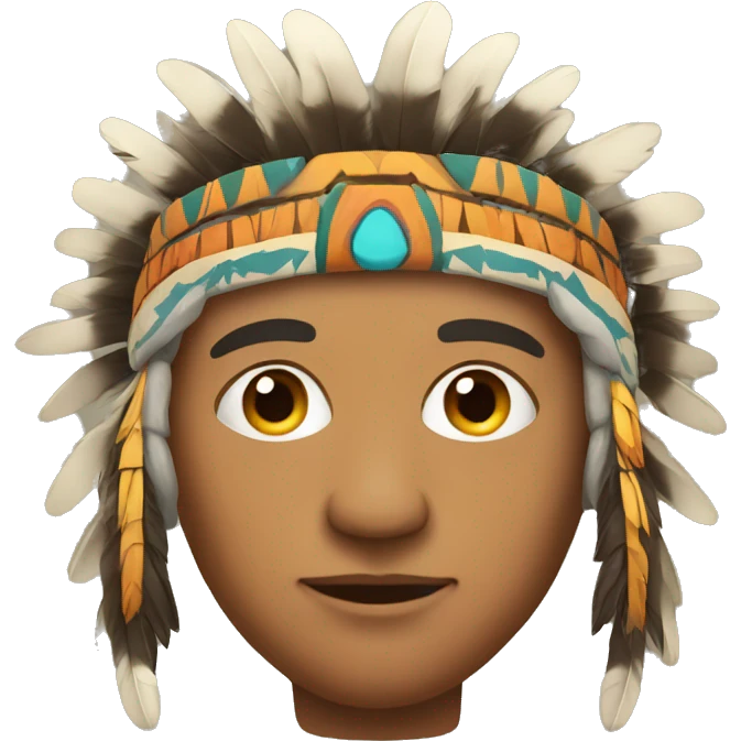 Indigenous man with a headdress on his head  emoji