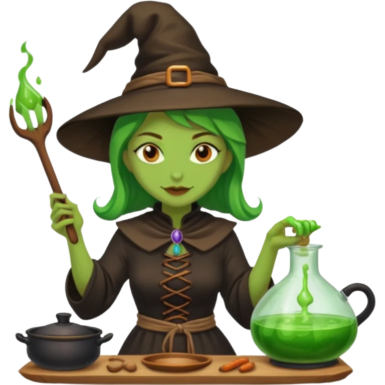 green witch cooking potion emoji