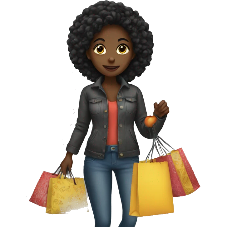 black girl shopping emoji